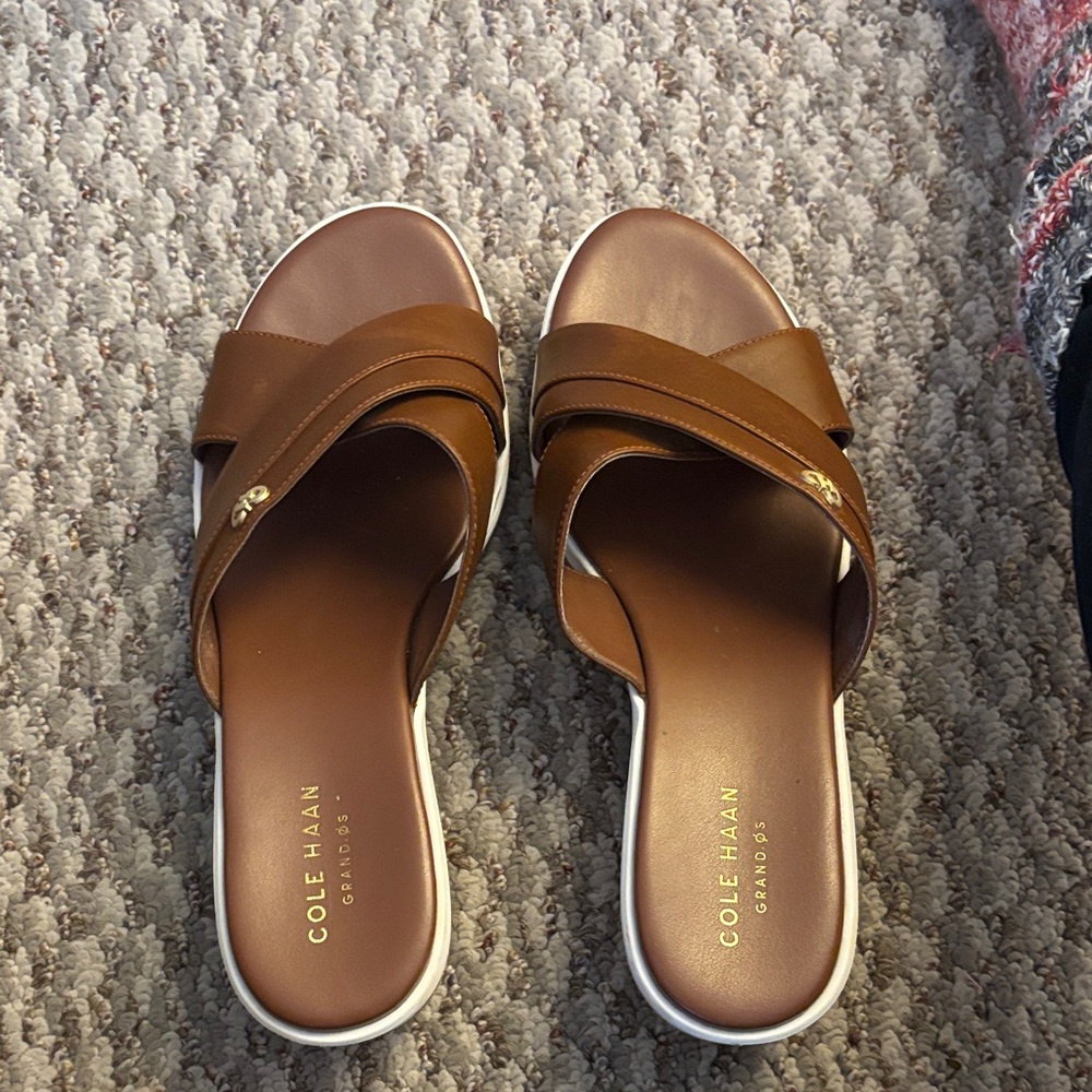 Cole Haan Women's Briella Grand Tan Crisscross Sandals